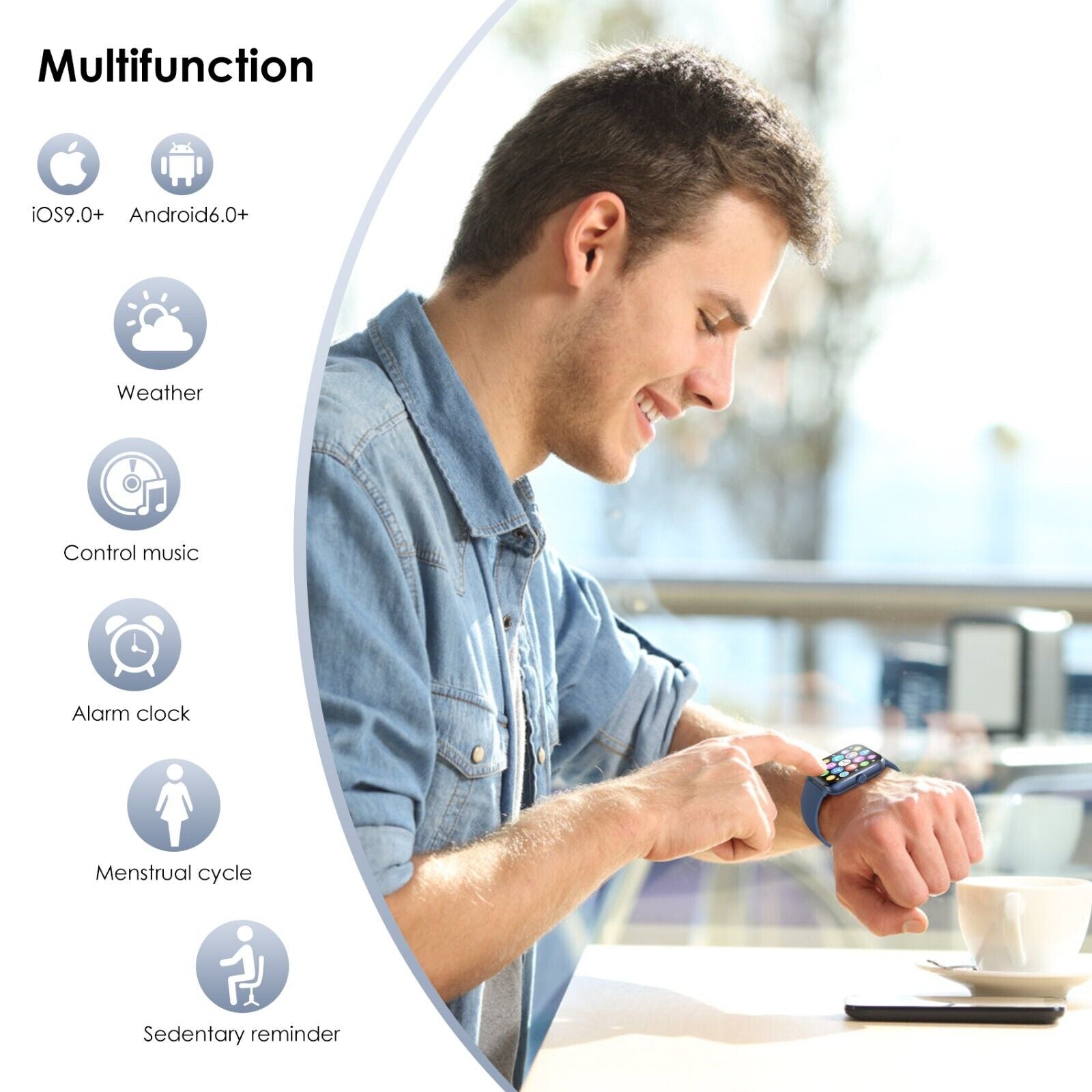 Blackview Smartwatch Damen Herren Mit Bluetooth Anrufe Fitnessuhr Für Android